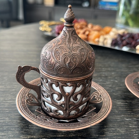 Traditional Ottoman Turkish Coffee set of 2 - Picture 2 of 9